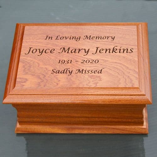 Standard Mahogany Ashes Casket| The Sign Maker Shop
