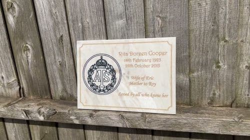 Engraved Corian Stone-Like Plaques and Memorials | The Sign Maker Shop