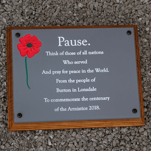 Engraved Corian Stone-Like Plaques and Memorials | The Sign Maker Shop