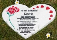 Stone-Like Corian Heart memorials - 12mm thick| The Sign Maker Shop