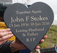 Stone-Like Corian Heart memorials - 12mm thick| The Sign Maker Shop