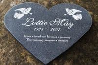 Stone-Like Corian Heart memorials - 12mm thick| The Sign Maker Shop