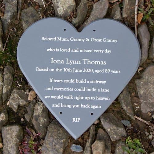 Stone-Like Corian Heart memorials - 12mm thick| The Sign Maker Shop