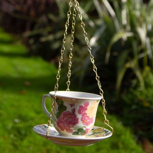 Ceramic Tea Cup Bird Feeder | The Sign Maker Shop