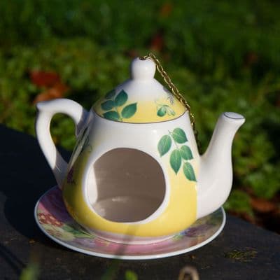 Tea Pot Ceramic Bird Feeder
