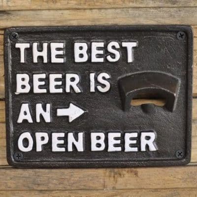 The Best Beer Bottle Opener - Cast Iron Sign - Black