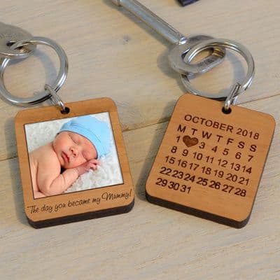 The day you became my Mummy! - Wooden Key Ring