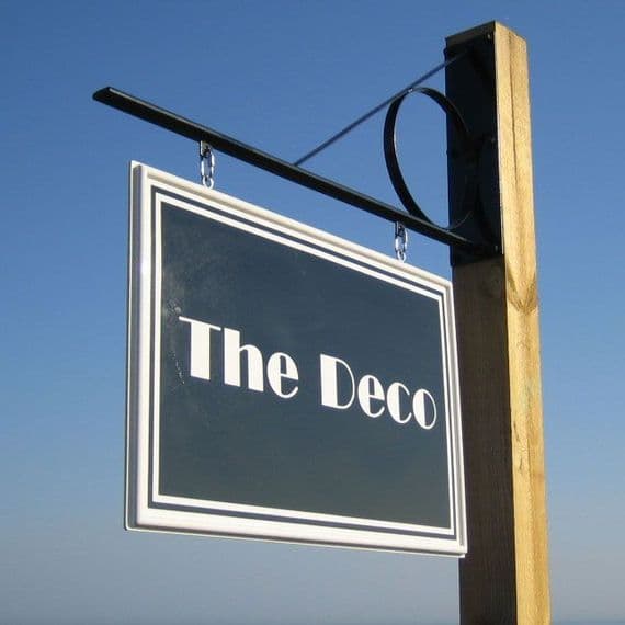 The Deco Hanging Sign + Sturdy Bracket| The Sign Maker Shop