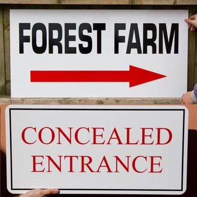 Two Colour Lettering on  Aluminium Composite Board