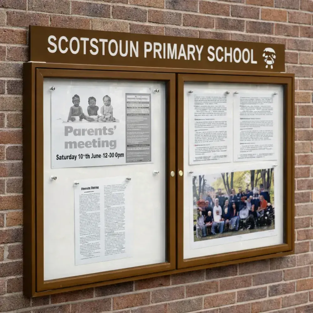 Two Door Notice Boards - 30mm Profile