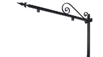 TZJECT 7 Single Scroll Sign Bracket – Hammered Arm