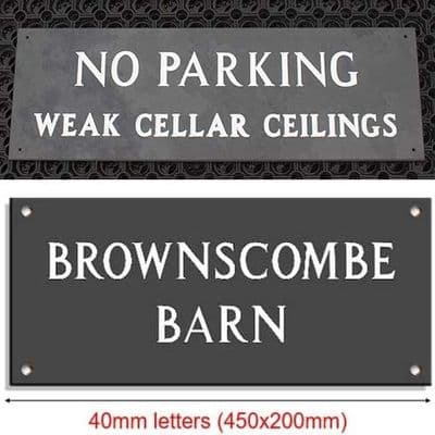 V-Cut Slate House Signs - 2 lines of text - 200mm High