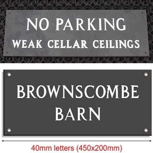 V-Cut Slate House Signs - 2 lines of text - 200mm High