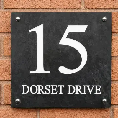 V-Cut Slate Signs - 3 lines of text - 200mm