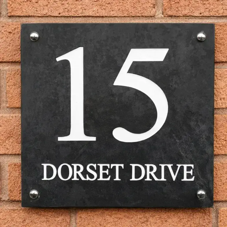V-Cut Slate Signs - 3 lines of text - 200mm