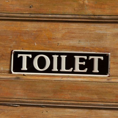 Vintage Embosed Metal Toilet Sign | Sign Maker Shop
