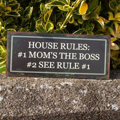 Vintage Metal House Rules Sign