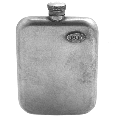 Vintage Pewter Hip Flask - 1914