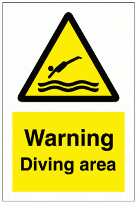 Water Safety Sign - Caution Diving Area (7734)