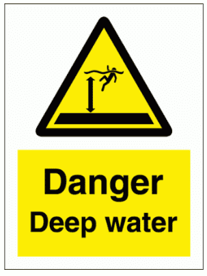 Water Safety Sign - Danger Deep Water (7740)