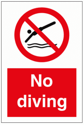 Water Safety Sign - No Diving (8620)