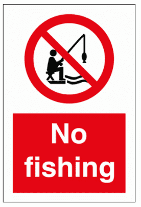 Water Safety Sign - No Fishing (8627)