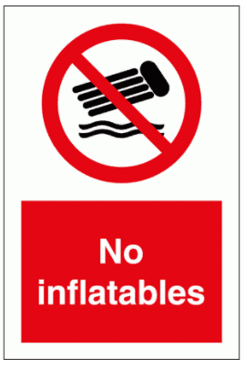 Water Safety Sign - No Inflatables (8624)