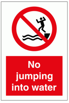 Water Safety Sign - No Jumping Into Water (8638)