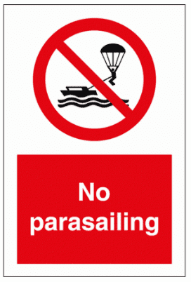 Water Safety Sign - No Parasailing (8641)