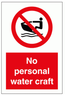 Water Safety Sign - No Personal Water Craft (8626)