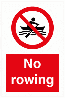 Water Safety Sign - No Rowing (8622)