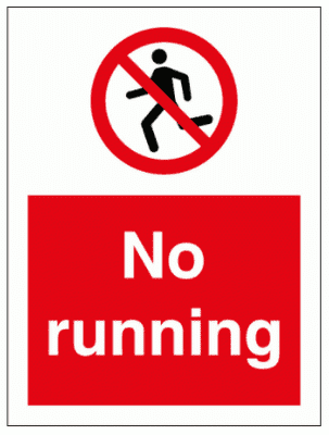 Water Safety Sign - No Running (8598)