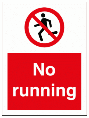 Water Safety Sign - No Running (8598)