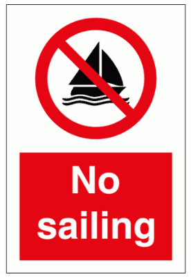 Water Safety Sign - No Sailing (8631)