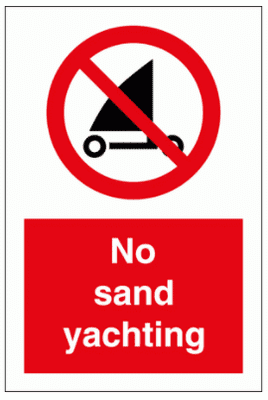Water Safety Sign - No Sand Yachting (8635)