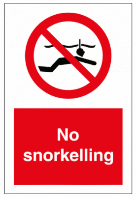 Water Safety Sign - No Snorkelling (8630)