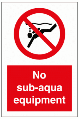 Water Safety Sign - No Sub-Aqua Equipment (8625)