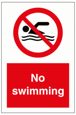 Water Safety Sign - No Swimming (8621)