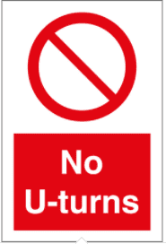 Water Safety Sign - No U-Turns (8643)