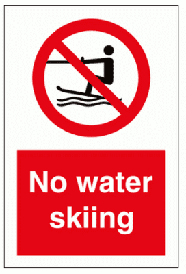 Water Safety Sign - No Water Skiing (8628)
