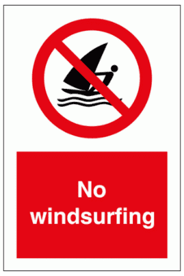 Water Safety Sign - No Windsurfing (8623)