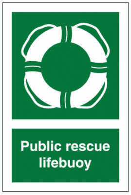 Water Safety Sign - Public Rescue Lifebuoy (4147)