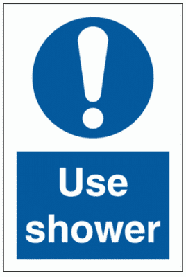 Water Safety Sign - Use Shower (5843)