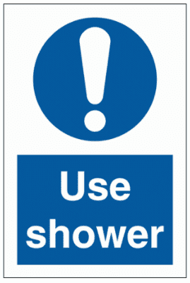 Water Safety Sign - Use Shower (5843)
