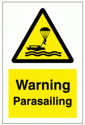 Water Safety Sign - Warning Parasailing (7753)