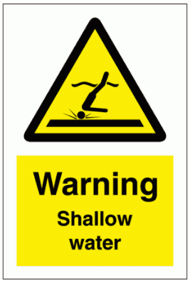 Water Safety Sign - Warning Shallow Water (7737)