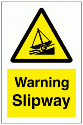 Water Safety Sign - Warning Slipway (7735)