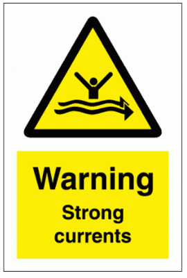 Water Safety Sign - Warning Strong Currents (7733)
