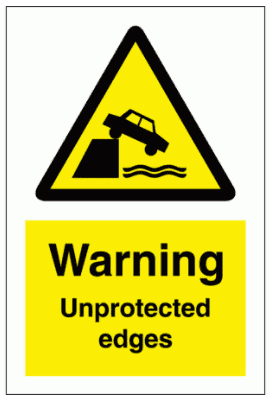 Water Safety Sign - Warning Unprotected Edges (7749)