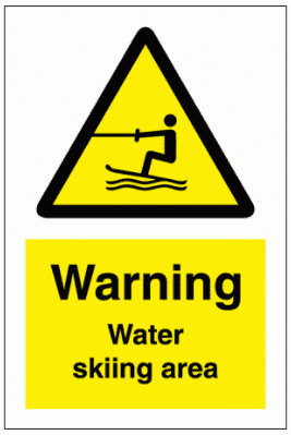 Water Safety Sign - Warning Water Skiing Area (7736)